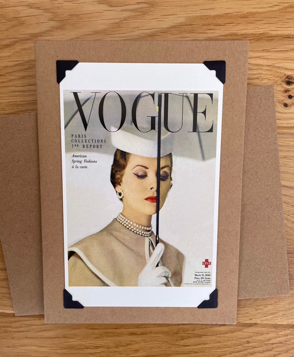 Handmade Greeting Card VOGUE Iconic Magazine Cover | Etsy