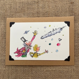 Handmade Birthday - Greeting Card - Charlie And The Great Glass Elevator - Roald Dahl
