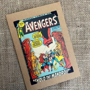 Cartão comemorativo feito à mão - Marvel Comics - Os Vingadores