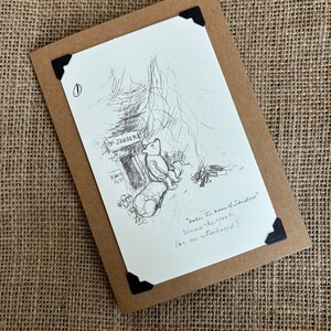Winnie l'ourson anniversaire fait à la main - Carte de vœux