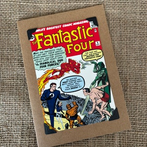 Handgemaakte verjaardagskaart - Marvel Comics - Fantastic Four