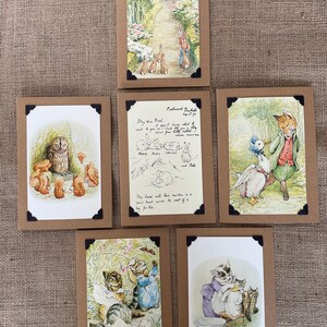 Pacote de 6 cartões de aniversário feitos à mão - Beatrix Potter