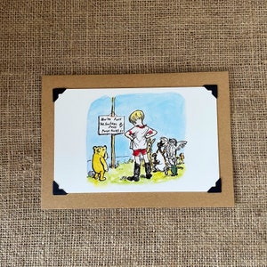 Carte de vœux d'anniversaire faite à la main. Winnie l'ourson
