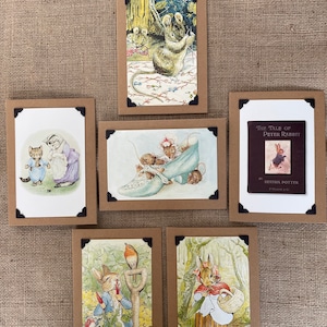 Pacote de 6 cartões de aniversário feitos à mão - Beatrix Potter