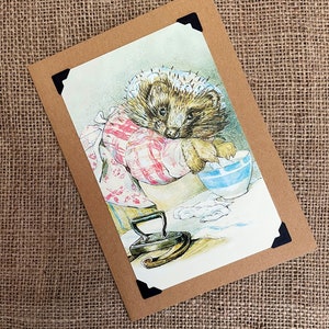 Cartão de felicitações feito à mão - Beatrix Potter - Sra. Tiggy-Winkle
