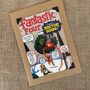 Handgemaakte verjaardagskaart - Marvel Comics - Fantastic Four
