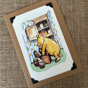 Winnie l'ourson anniversaire fait à la main - Carte de vœux