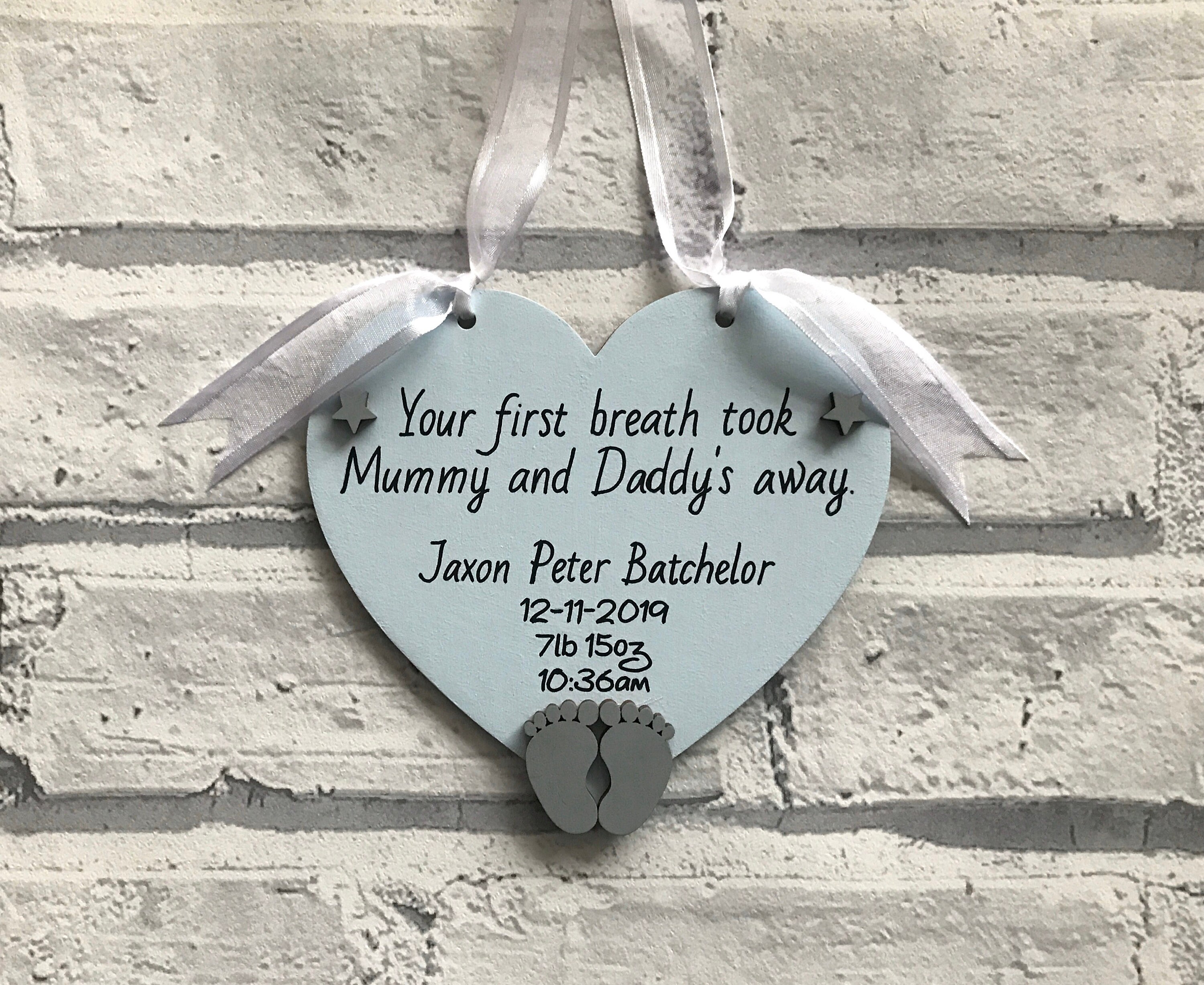 New baby announcement / arrival gift with personalised birth Etsy