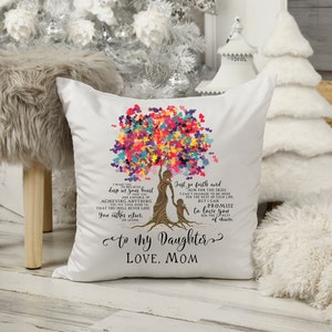 To My Daughter Pillow, Daughter Present, Christmas Pillow, Family pillow, Family names Pillow, Christmas Gift, Mom Daughter Pillow