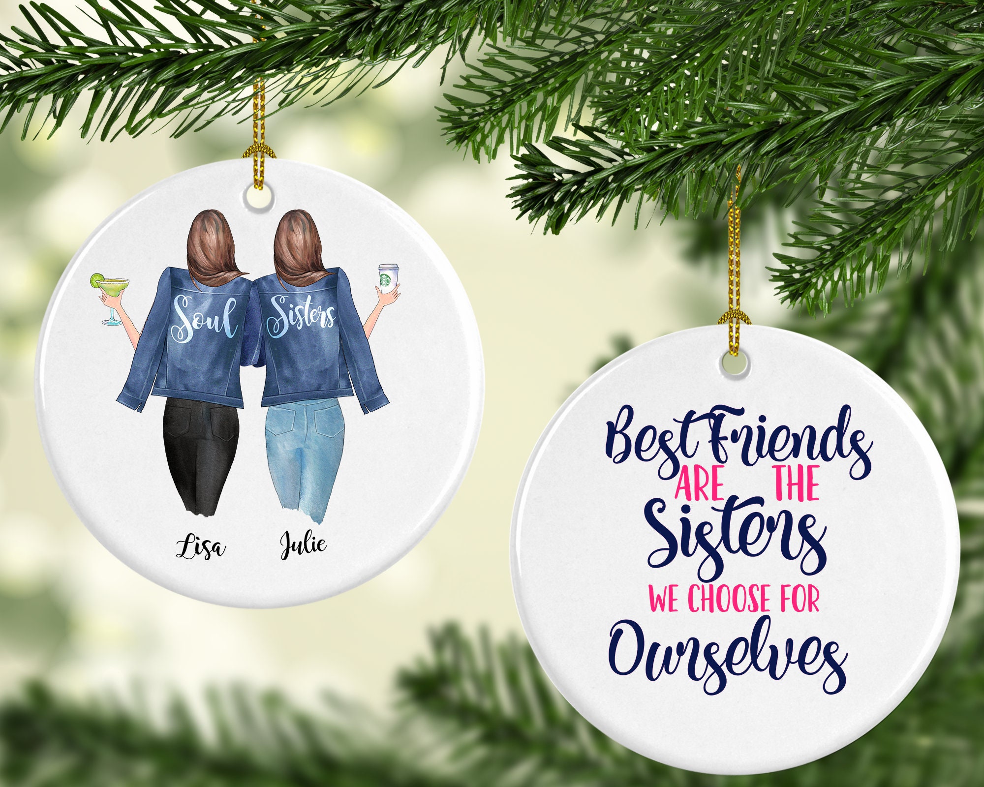 Best Friend Ornament Bestie Ceramic Round Ornament You are Etsy