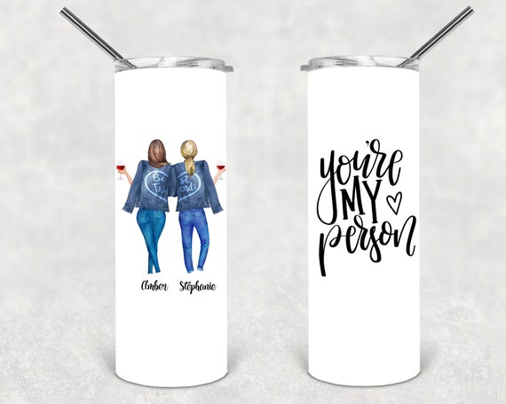Download Best Friend 20 Oz Skinny Tumbler Bestie Tumbler Best Friend Etsy