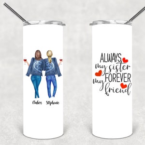 Download Best Friend 20 Oz Skinny Tumbler Bestie Water Tumbler Best Etsy