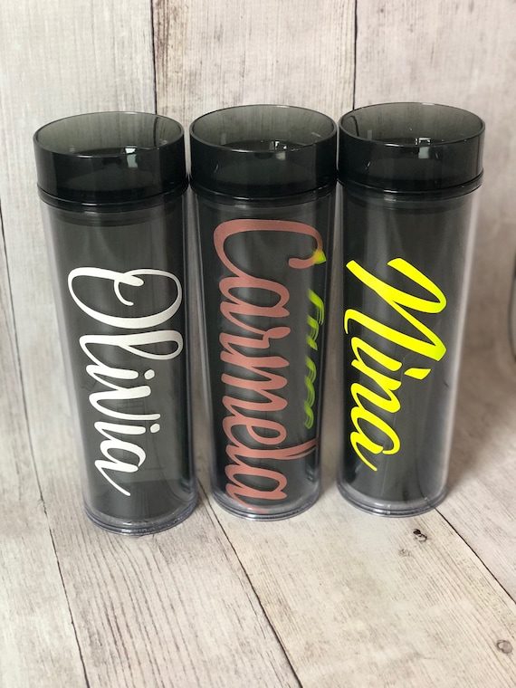 Personalized Skinny Water Bottle, Bridal Party Skinny Tumblers