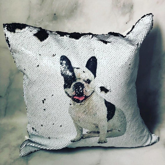 dog sequin pillow