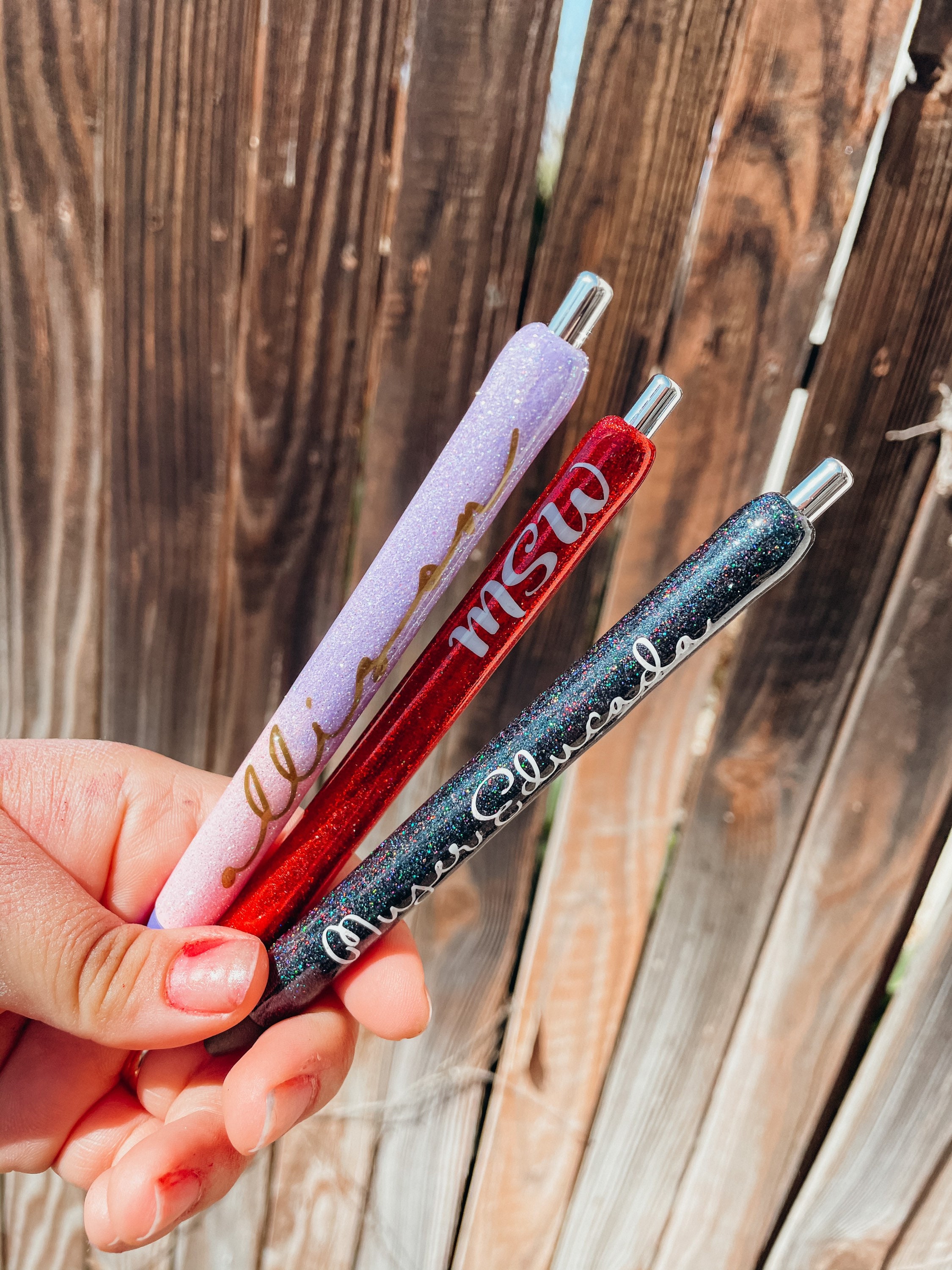 Custom Glitter Pens Refillable Custom Pens Design Your Own Etsy