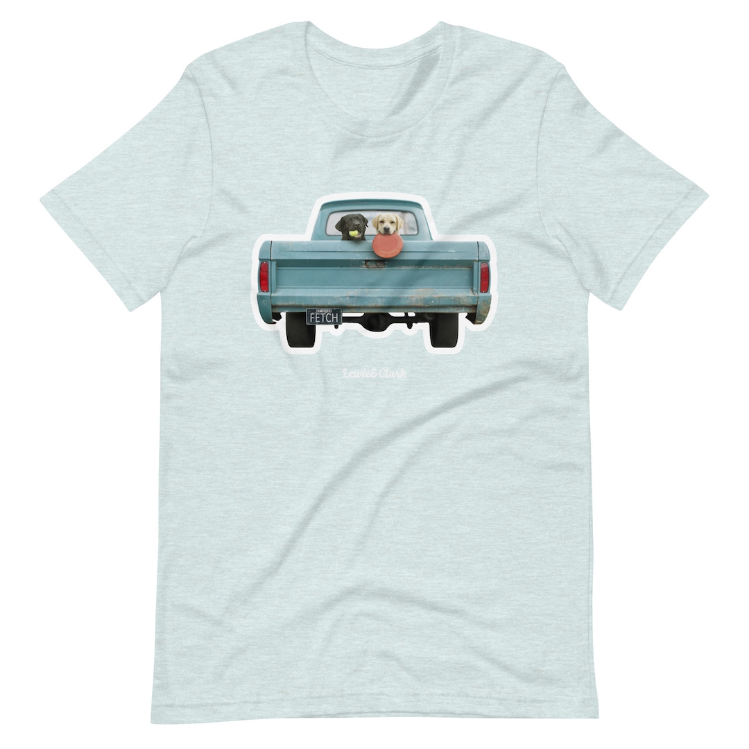 Luigi Tee, Truck with Lab and Heart on Heather Grey main image 1