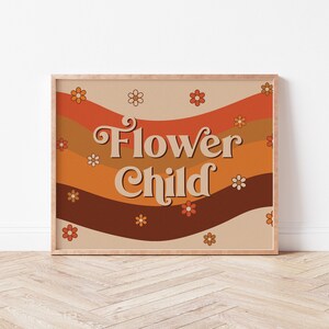 Flower Child | Printable Wall Art | 70s Boho Vibes | Daisy Flower | Seventies Groovy Aesthetic