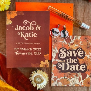 CALIFORNIA DREAMING Save the Date | Digital Download for Wedding Stationery | Retro 70s Wedding | Floral Wedding | Printable
