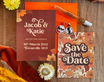 CALIFORNIA DREAMING Save the Date | Digital Download for Wedding Stationery | Retro 70s Wedding | Floral Wedding | Printable