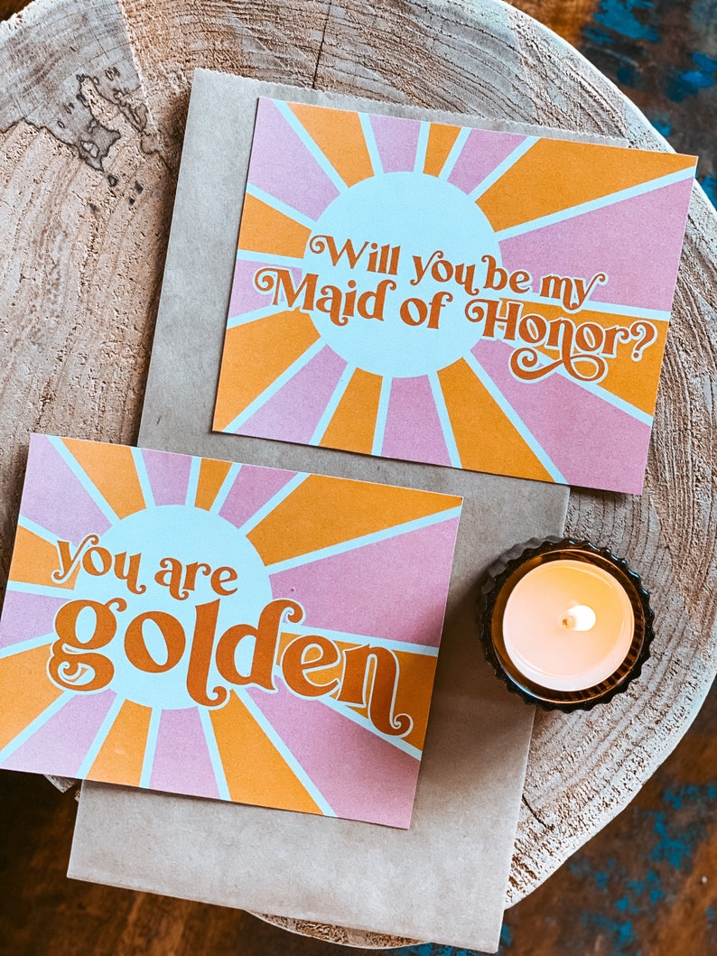 GOLDEN Bridesmaid Proposal Card Download Wedding Stationery | Etsy