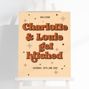 LET'S GROOVE Wedding Welcome Sign | Digital Download for Wedding | Retro Wedding | Boho Wedding | Printable Wedding Sign