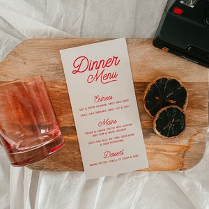SUGAR PIE Kundenspezifisches Hochzeitsmenü | Digitaler Download | Druckbare Hochzeitsmenükarten | Hochzeitsmenü | Personalisiertes Menü