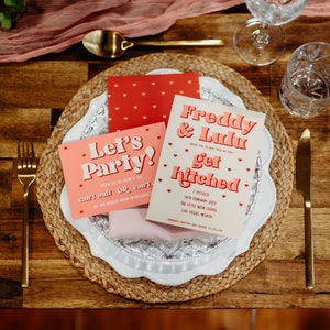 BE MY BABY Wedding Invitation | Digital Download for Wedding Stationery | Retro Wedding Lovers | Valentines theme Wedding | Printable