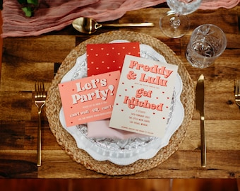 BE MY BABY Wedding Invitation | Digital Download for Wedding Stationery | Retro Wedding Lovers | Valentines theme Wedding | Printable