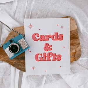 GOOD VIBRATIONS Cards and Gifts Sign | Digital Download | Printable Wedding Bar Sign | Print at Home Wedding Sign | Let&#39;s Drink Wedding Sign