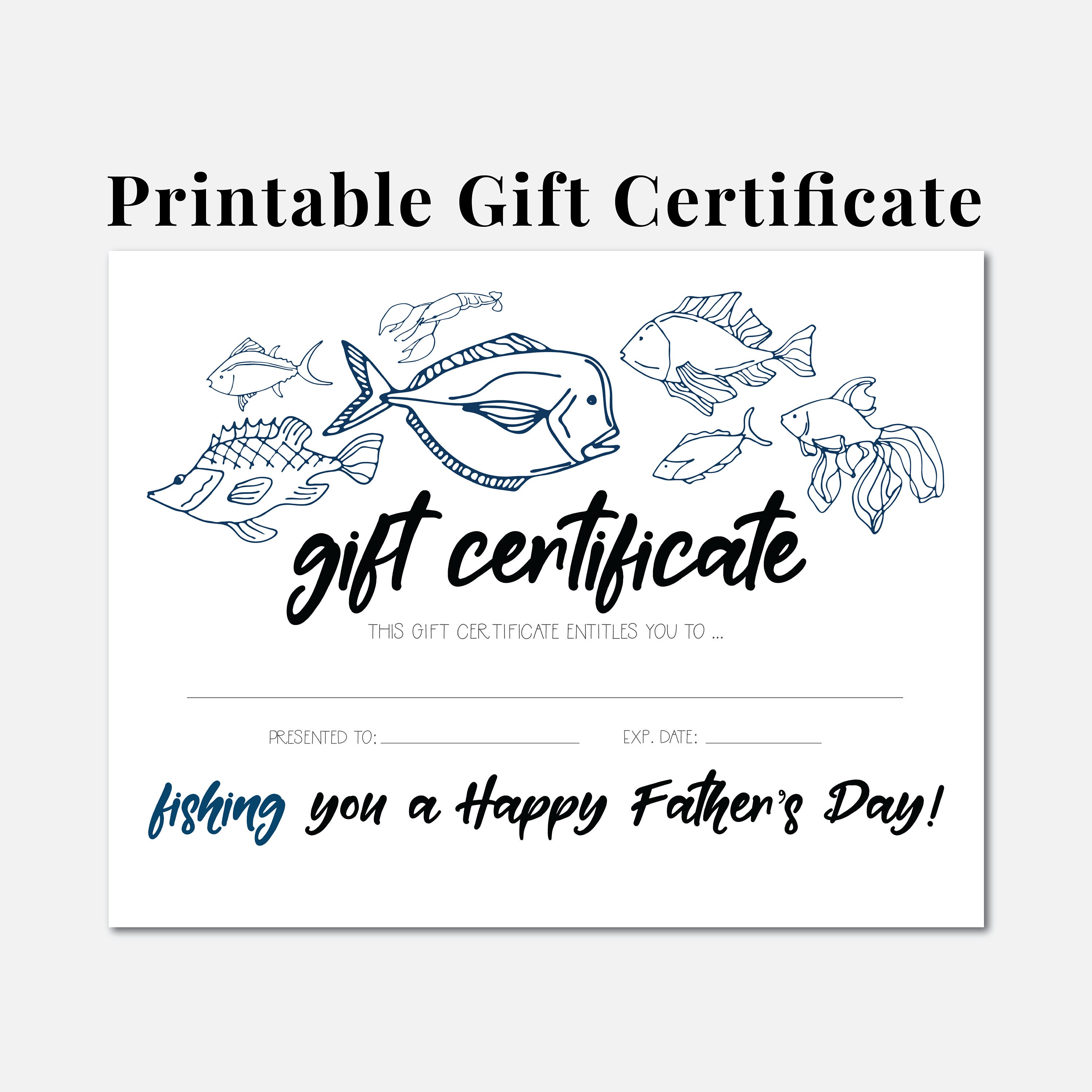 Father's Day Gift Certificate Printable Father's Day - Etsy
