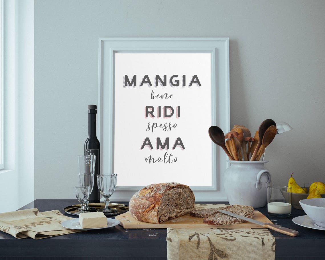 Italian Quote Printable Art Mangia Bene Ridi Spesso Ama - Etsy