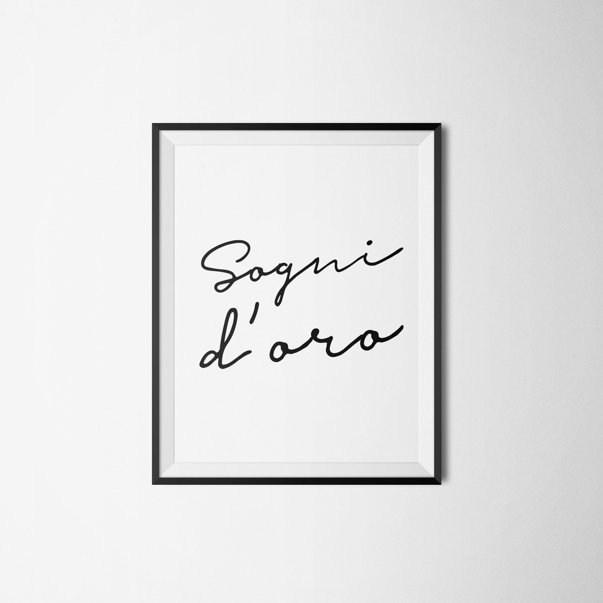 Sweet Dreams Modern Italian Print Minimalistic Poster Etsy