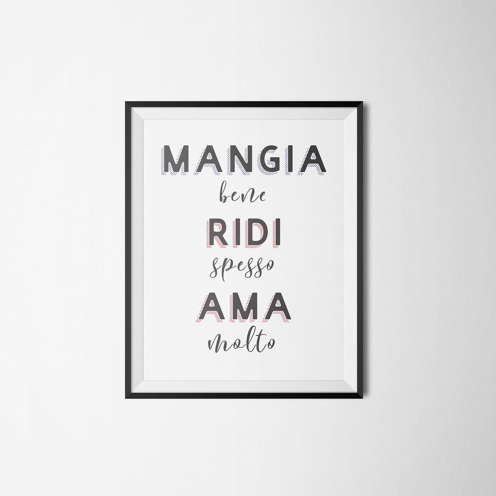Italian Quote Printable Art Mangia Bene Ridi Spesso Ama - Etsy