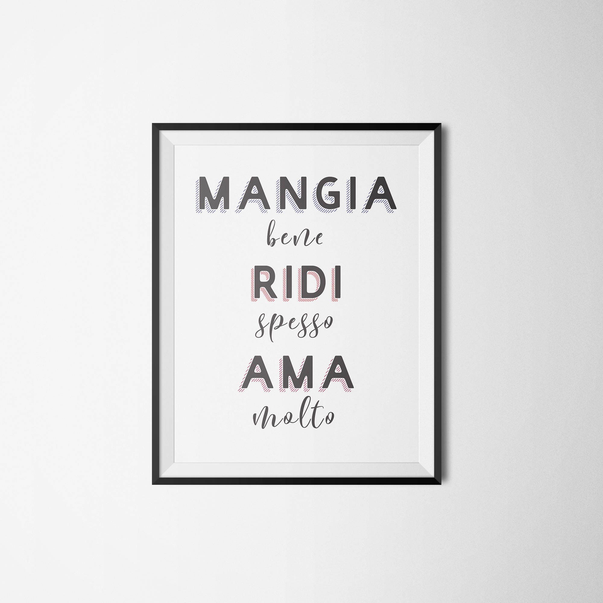 Italian Quote Printable Art Mangia Bene Ridi Spesso Ama | Etsy