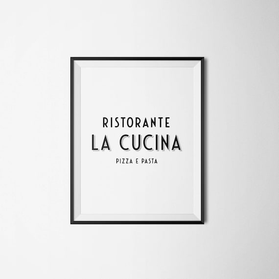 La Cucina Italian Kitchen Art Printable Poster Ristorante Etsy