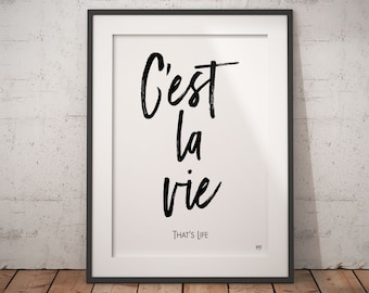 C'est La Vie, French Poster, Printable Art, Gift For Friend