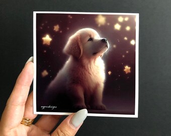 Golden Retriever Art, AI Art, Pet Portrait, Baby Gift