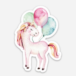 Unicorn With Balloons Magnet, Cute Fridge Magnet, Party Favors, Unicorn Gifts