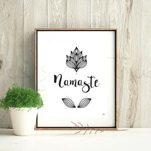 Namaste Wall Art, Mandala Art, Yoga Decor, Yoga Sign, Gifts For Yoga Lovers