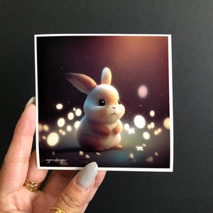 Stampa coniglietto bambino, coniglietto pasquale, arte AI, regalo amante del coniglio