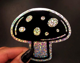 Mushroom Sticker, Glitter Stickers, Mushroom Gifts, Mushroom Decor