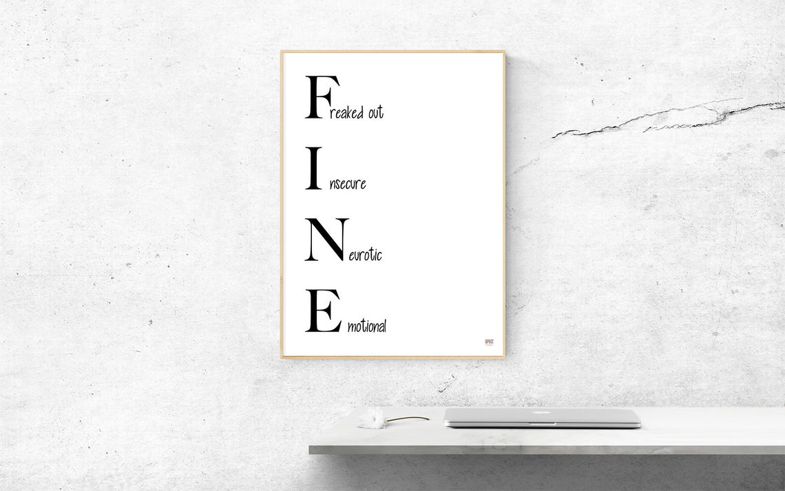 Fine Acronym, Movie Poster, Instant Download, Gifts Under 10 Etsy Canada