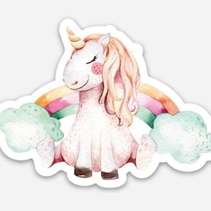 Rainbow Unicorn Magnet, Refrigerator Magnet, Unicorn Party Favors, Gifts For Kids