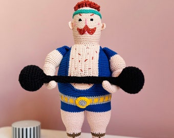 Crochet Strongman Hero Meet Strongman Bruce, Handmade Charm for Unique Home Decor and Gifts! Unleash the Power of Artisan Creations