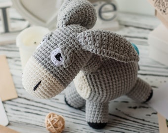 Gehaakte ezel speelgoed, gehaakte ezel, gebreide ezel, ezel amigurumi, pluche ezel speelgoed, gebreide ezel, speelgoed ezel, amigurumi ezel, gevulde ezel