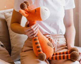 Knitted giraffe for a gift knitted toy giraffe for children big giraffe toy cool knitted giraffe crochet giraffe toy eco knitted giraffe
