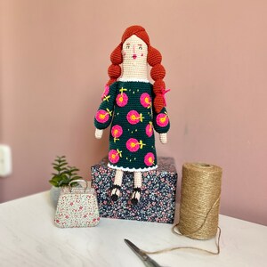 Crochet doll Teacher Miss Gladis Doll Customizable Knitted Toy, Perfect Educational Gift for Children, Artisan Soft Yarn Collectible image 3