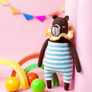 Häkelbär Zirkus für Kinder handgemachte Spielzeugbär für ein Geschenk Häkelbär für ihn und ihren coolen Strickbär Strick Tiger zum