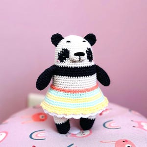 Small crochet panda plush, mini knitted panda toy, handmade panda gift for kids, amigurumi panda bear, cute panda for her, soft panda decor