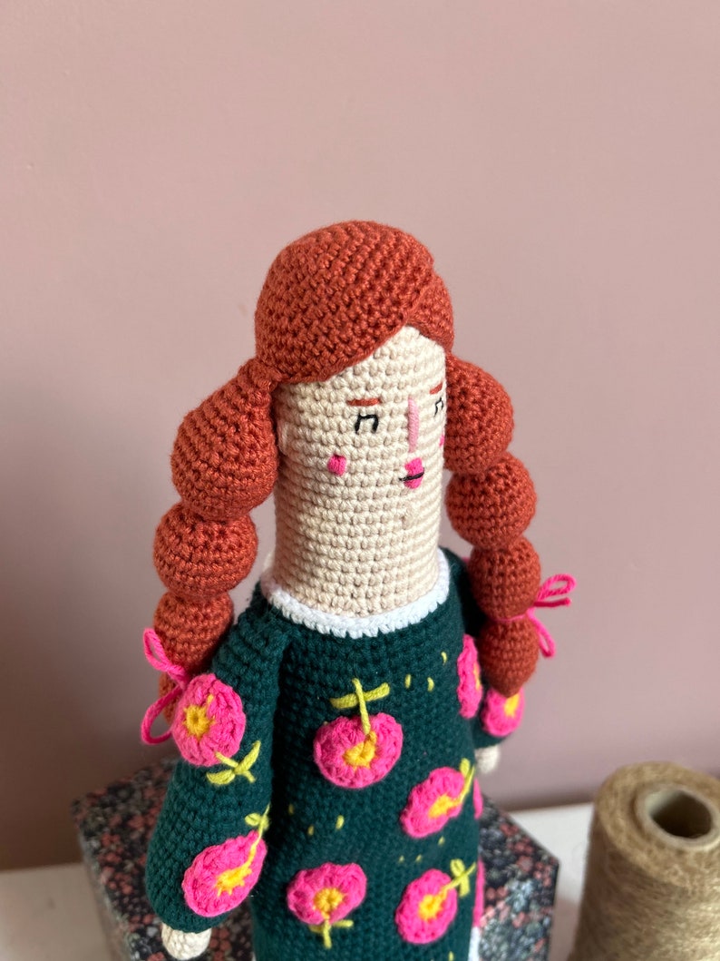 Crochet doll Teacher Miss Gladis Doll Customizable Knitted Toy, Perfect Educational Gift for Children, Artisan Soft Yarn Collectible image 10